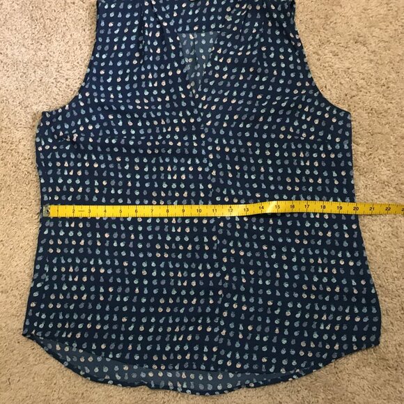 Tiny Blue Fruit Sleeveless Blouse - Picture 9 of 12